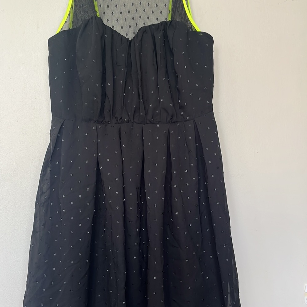 Princess by Vera Wang Black Dots Neon Trim Dress size 7 - Picture 6 of 14
